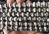 CAA6191 15 inches 8mm faceted round electroplated Tibetan Agate beads