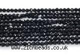 CON121 15.5 inches 3mm faceted round black onyx gemstone beads