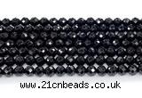 CON130 15.5 inches 5mm faceted round black onyx gemstone beads