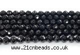 CON132 15.5 inches 8mm faceted round black onyx gemstone beads