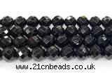CON135 15.5 inches 14mm faceted round black onyx gemstone beads