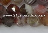 CAA1009 15.5 inches 10mm faceted nuggets botswana agate beads