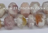 CAA1115 15.5 inches 10*14mm - 12*16mm faceted nuggets sakura agate beads