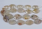 CAA1122 15.5 inches 22*30mm - 25*35mm faceted freeform sakura agate beads