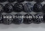 CAA1211 15.5 inches 8mm round frosted agate beads wholesale