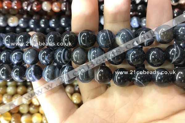 CAA1546 15.5 inches 12mm round banded agate beads wholesale