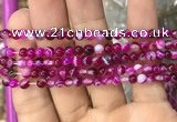CAA1560 15.5 inches 4mm round banded agate beads wholesale