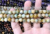 CAA1706 15 inches 8mm faceted round fire crackle agate beads