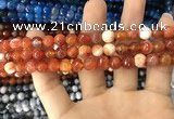 CAA1712 15 inches 8mm faceted round fire crackle agate beads