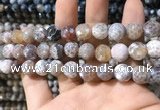 CAA1729 15 inches 10mm faceted round fire crackle agate beads