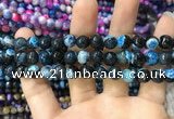 CAA1764 15 inches 8mm faceted round fire crackle agate beads