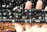 CAA1766 15 inches 8mm faceted round fire crackle agate beads