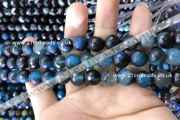 CAA1790 15 inches 10mm faceted round fire crackle agate beads