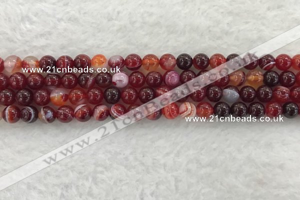 CAA1921 15.5 inches 6mm round banded agate gemstone beads