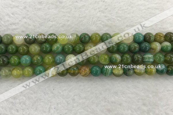 CAA1972 15.5 inches 8mm round banded agate gemstone beads