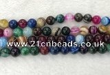 CAA2034 15.5 inches 12mm round banded agate gemstone beads