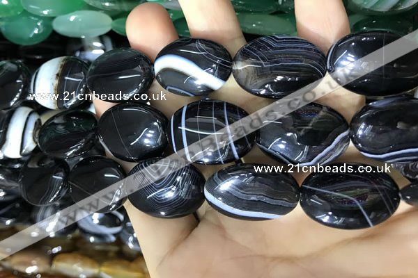 CAA2183 15.5 inches 18*25mm oval banded agate beads wholesale