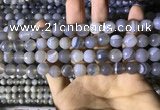 CAA2193 15.5 inches 10mm faceted round banded agate beads