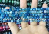 CAA2250 15.5 inches 6mm faceted round banded agate beads