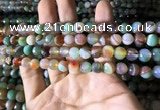 CAA2265 15.5 inches 8mm faceted round banded agate beads
