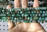 CAA2285 15.5 inches 4mm faceted round banded agate beads