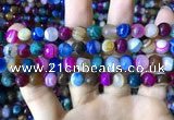 CAA2295 15.5 inches 10mm faceted round banded agate beads