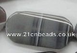 CAA239 15.5 inches 25*50mm rectangle grey line agate beads