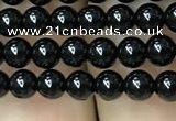 CAA2402 15.5 inches 4mm round black agate beads wholesale
