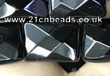 CAA2621 15.5 inches 13*18mm faceted rectangle black agate beads