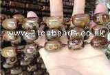 CAA2666 15.5 inches 14*21mm - 16*22mm drum tibetan agate dzi beads
