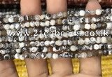 CAA2807 15 inches 4mm faceted round fire crackle agate beads wholesale