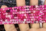 CAA2843 15 inches 4mm faceted round fire crackle agate beads wholesale