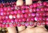 CAA2995 15 inches 8mm faceted round fire crackle agate beads wholesale