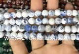 CAA2997 15 inches 8mm faceted round fire crackle agate beads wholesale