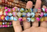 CAA3054 15 inches 10mm faceted round fire crackle agate beads wholesale
