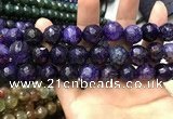 CAA3202 15 inches 14mm faceted round fire crackle agate beads wholesale