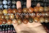 CAA3238 15 inches 16mm faceted round fire crackle agate beads wholesale
