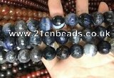 CAA3245 15 inches 16mm faceted round fire crackle agate beads wholesale