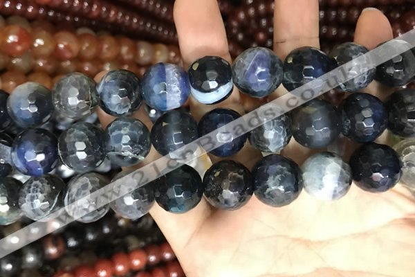 CAA3245 15 inches 16mm faceted round fire crackle agate beads wholesale