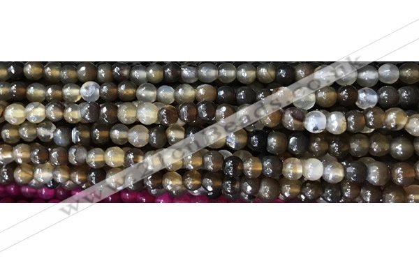 CAA3294 15 inches 6mm faceted round agate beads wholesale