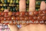 CAA3367 15 inches 10mm faceted round agate beads wholesale