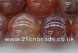 CAA3505 15.5 inches 14mm round AB-color fire agate beads wholesale