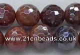 CAA3511 15.5 inches 10mm faceted round AB-color fire agate beads