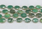 CAA3526 7.5 inches 13*18mm faceted oval grass agate beads