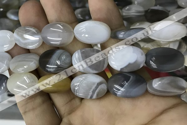 CAA3566 15.5 inches 15*20mm oval grey Botswana agate beads