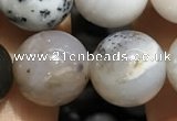 CAA3579 15.5 inches 12mm round parral dendrite agate beads