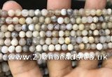 CAA3586 15.5 inches 4mm round matte ocean fossil agate beads