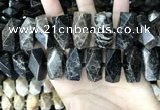 CAA3718 13*26mm - 15*30mm faceted nuggets chrysanthemum agate beads