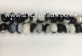 CAA3782 15.5 inches 10*14mm faceted rondelle agate druzy geode beads