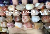 CAA3820 13*17mm - 18*22mm faceted nuggets line agate beads